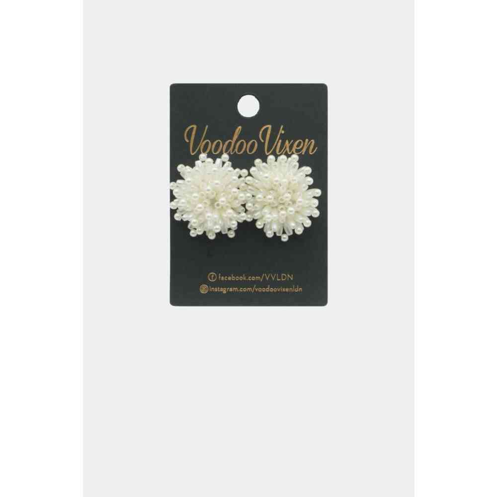 Voodoo Vixen - Pearl Cluster Flower Style Ohrringe - WeiÃŸ